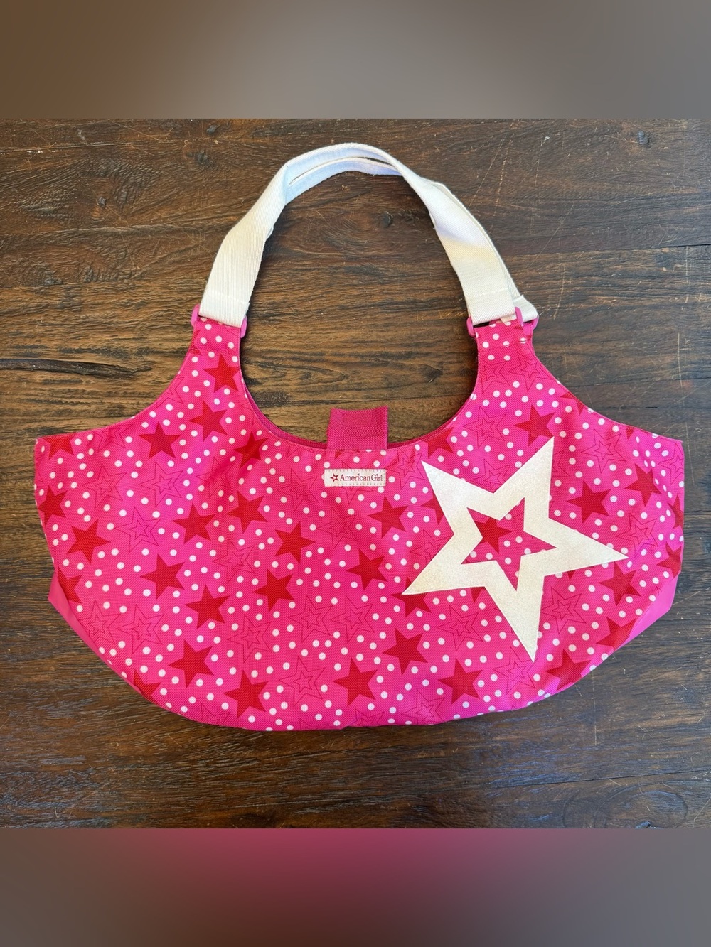 American Girl Pink Stars Double Carry Tote Bag 2 Dolls and Accessories